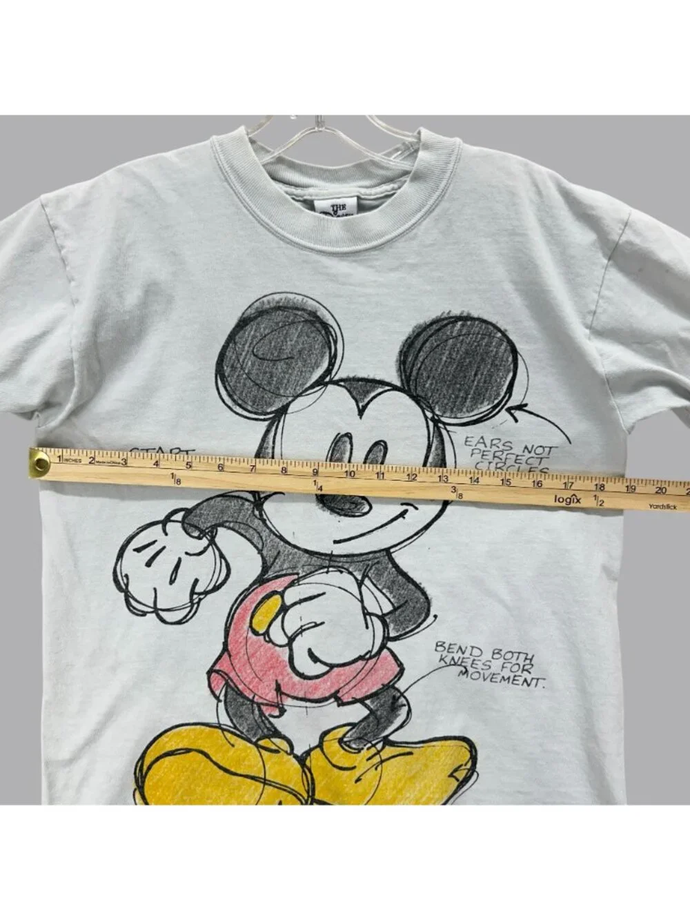 Vintage Disney Mickey Mouse Sketch T Shirt USA Made Double Sided Graphic 90s M - Picture 6 of 9